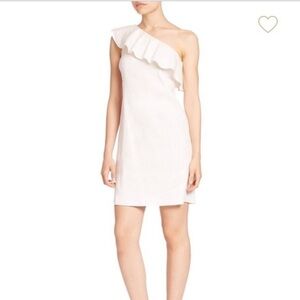 THEORY • Alexandra Poplin One Shoulder Ruffle Dress